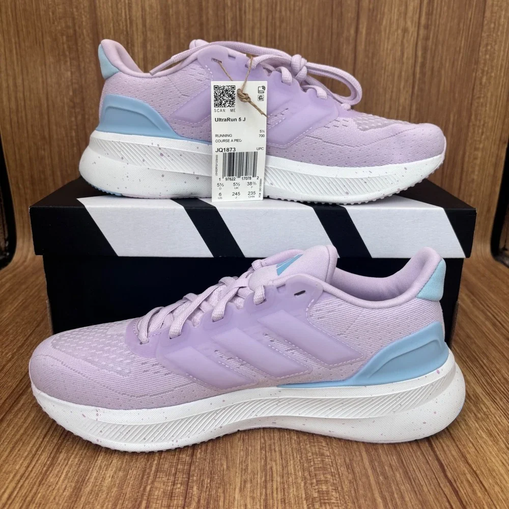 Adidas UltraRun 5 J Running Shoes Kids Size 6 Lavender Purple NIB‎ JQ1873